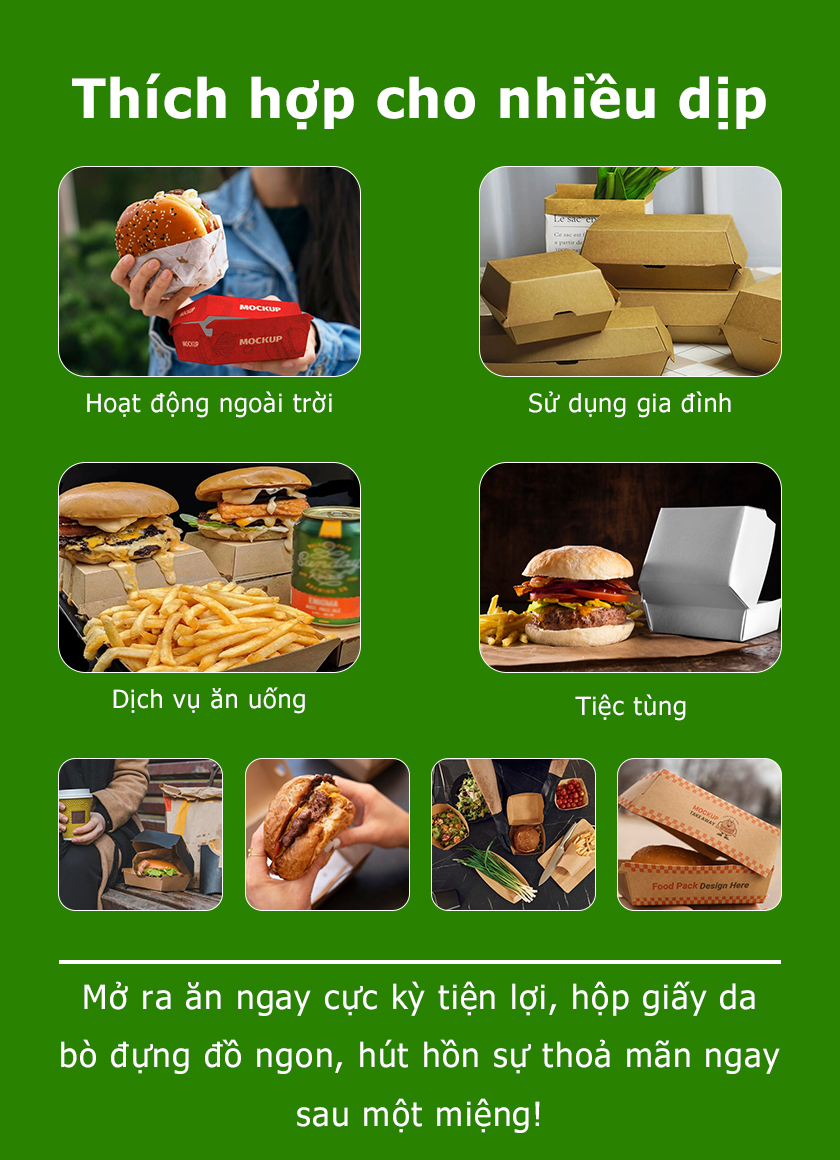 Hộp hamburger phong cách