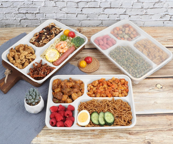 Hộp 4 ngăn Bã mía - Dụng cụ ăn uống bảo vệ môi trường
