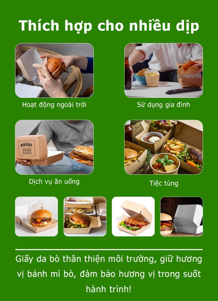 Hộp hamburger dùng cho nhà hàng