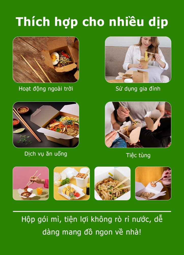 Hộp đựng mì chữ nhật 32oz