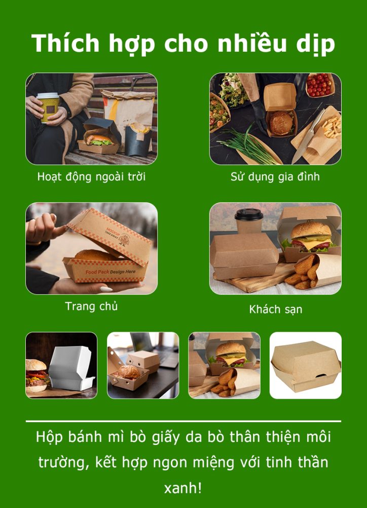 Hộp bánh burger giấy sóng