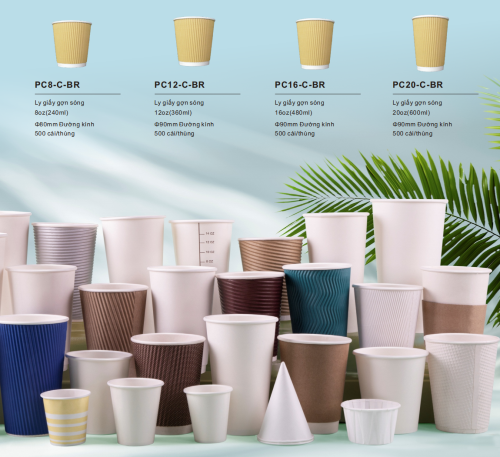 Ly giấy gợn sóng Đường kính miệng ly Φ80mm