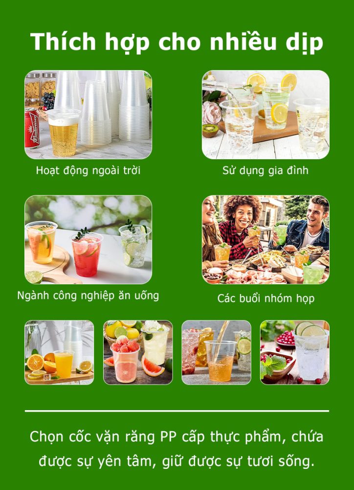 Ly nhựa PP chống tràn