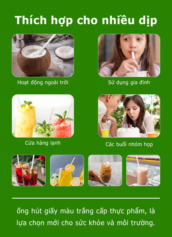 Ống hút giấy dày 220mm