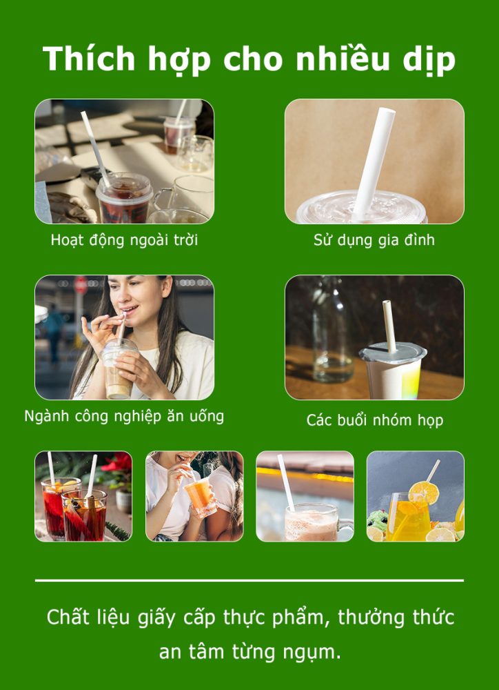 Ống hút giấy không thấm nước