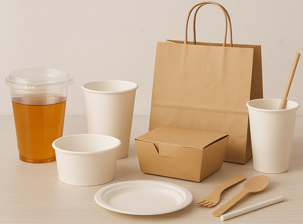 Khám phá bộ sưu tập đồ dùng một lần bằng giấy & PLA đa dụng cho nhà hàng, quán cafe, dịch vụ giao đồ ăn. Giải pháp bền vững, chuyên nghiệp, giá cả cạnh tranh trực tiếp từ nhà sản xuất. Liên hệ ngay để nhận báo giá!